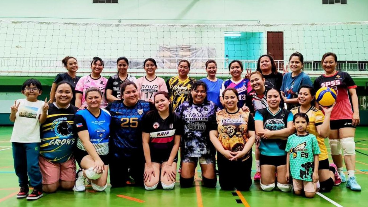 Volleyball training group photo